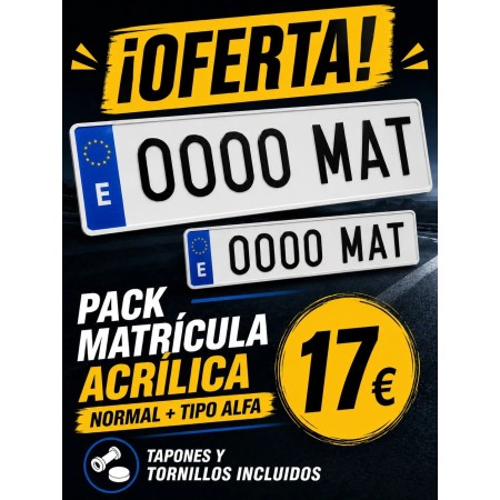 Oferta Matrículas Larga + Alfa Homologadas Online