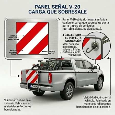 Señal V20 Homologada DGT | Panel Reflectante Portabicicletas | matricula2.es